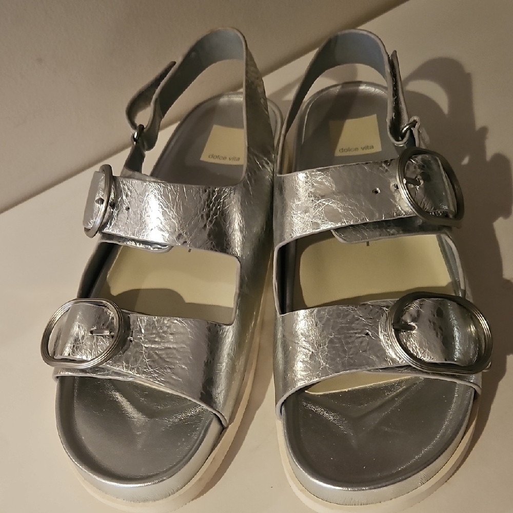 NEW DOLCE VITA SILVER STARLA SANDALS sz 9.5